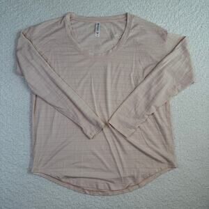 Athleta Cloudlight Stratus Light Pink Stripe Long Sleeve Athletic T-Shirt S